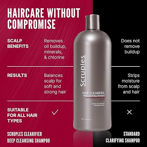 Miniatura 5 de Scruples Champú limpiador para el cabello, champú de limpieza profunda de grado profesional, agentes clarificantes para eliminar metales, minerales