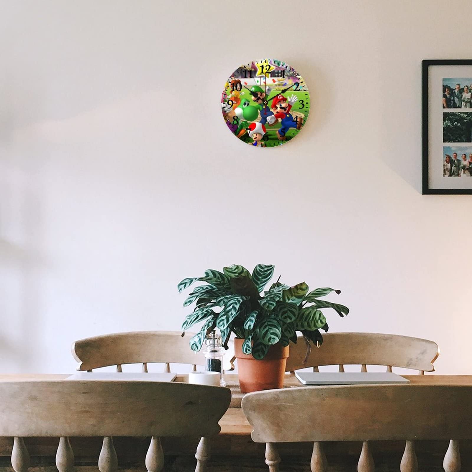 Amazon.co.jp: スーパーマリオ 掛け時計 木製壁掛け時計 静音 連続秒針
