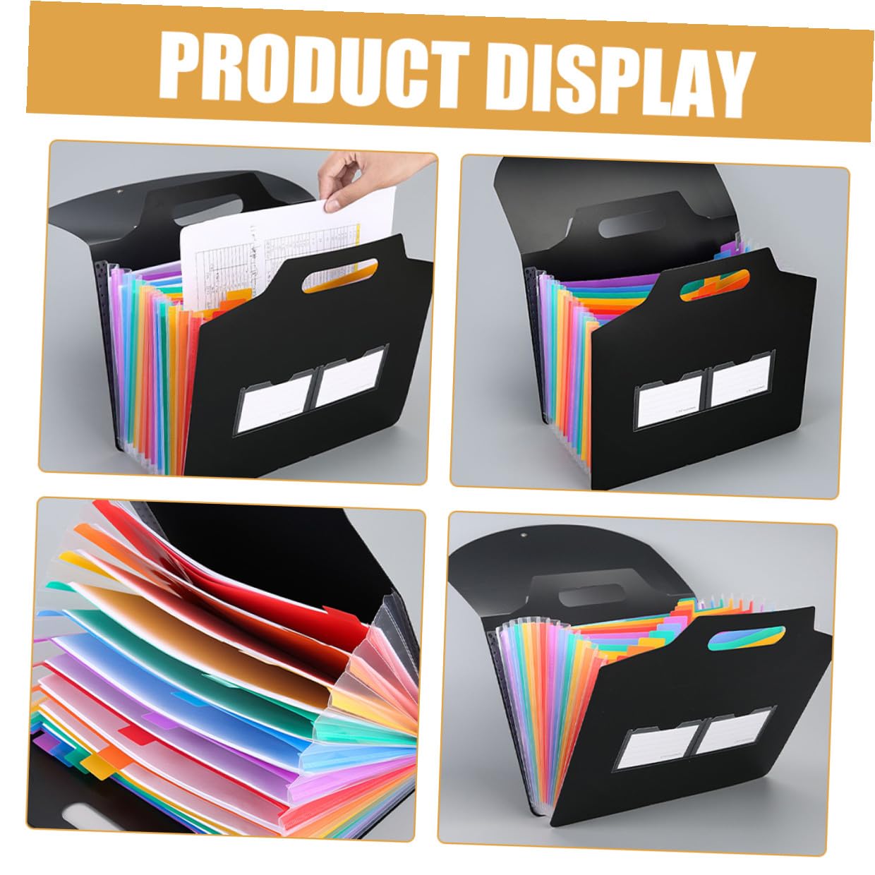 jojofuny 3 Pezzi Cartellina Portadocumenti Portatile Scomparti Organizer File con Tasche Borsa Leggera per Ufficio e Casa per Contratti e Fatture