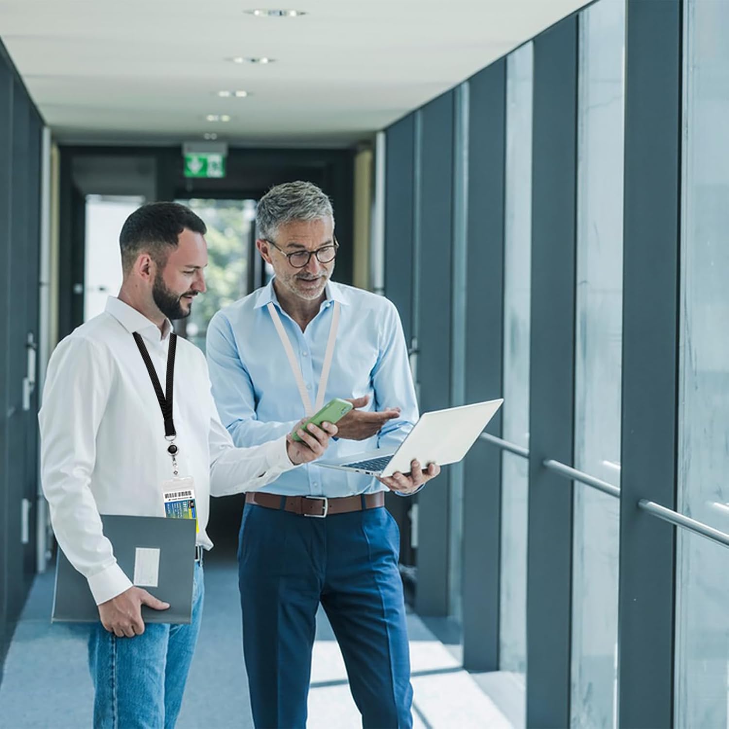 2 Pack Lanyards with ID Badge Holders, Retractable Badge Reel with Clear Vertical ID Card Protector, Heavy Duty Neck Lanyard for Cruise, Office, School, Events (Black & White) - Image 6
