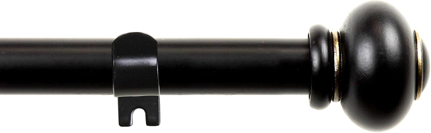 A&F Rod Decor - Bree 5/8" Curtain Rod 84-120 inch - Black