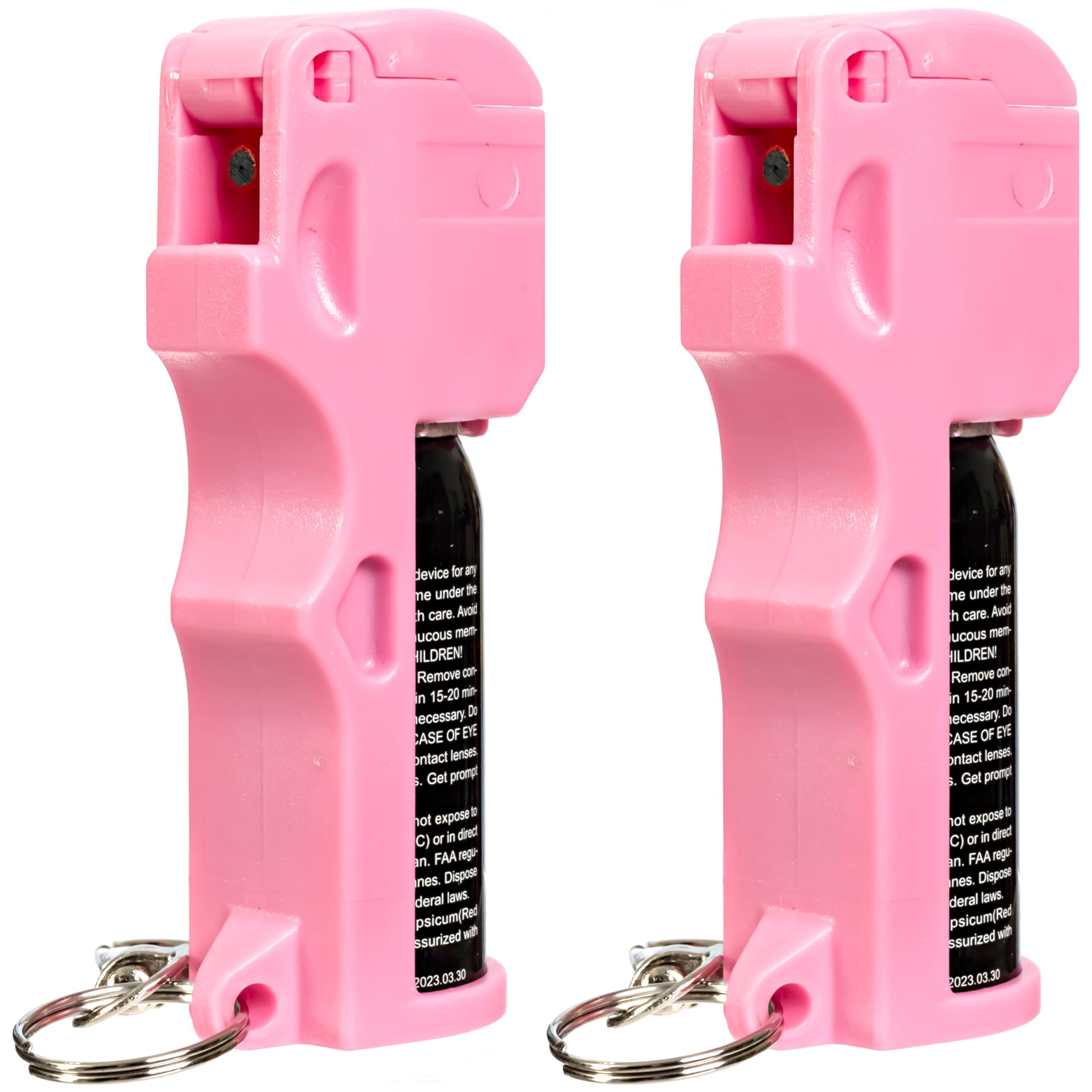 Burn Pepper Spray for Self Defense - 1/2oz Compact Pepper Spray for Women with Keychain, Maximum Strength, Police Grade with UV Dye, Ideal for Personal Safety, Joggers & Home Defense - 2 Pack Pink