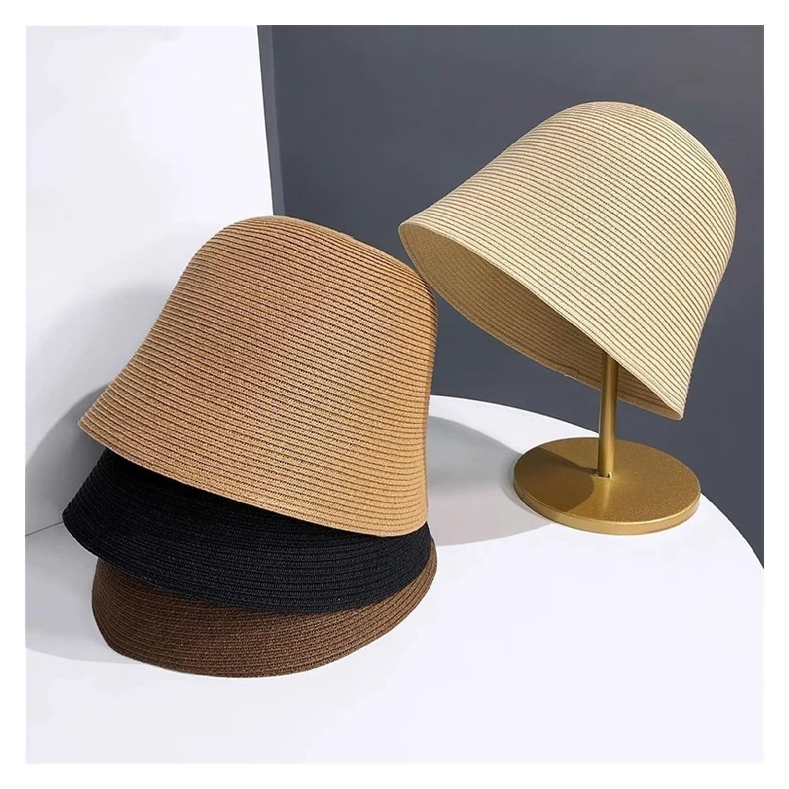 Cappello da Pescatore Cappello da Pescatore Traspirante | Cappello a cupola parasole for esterno in paglia intrecciata semplice tinta unita estiva