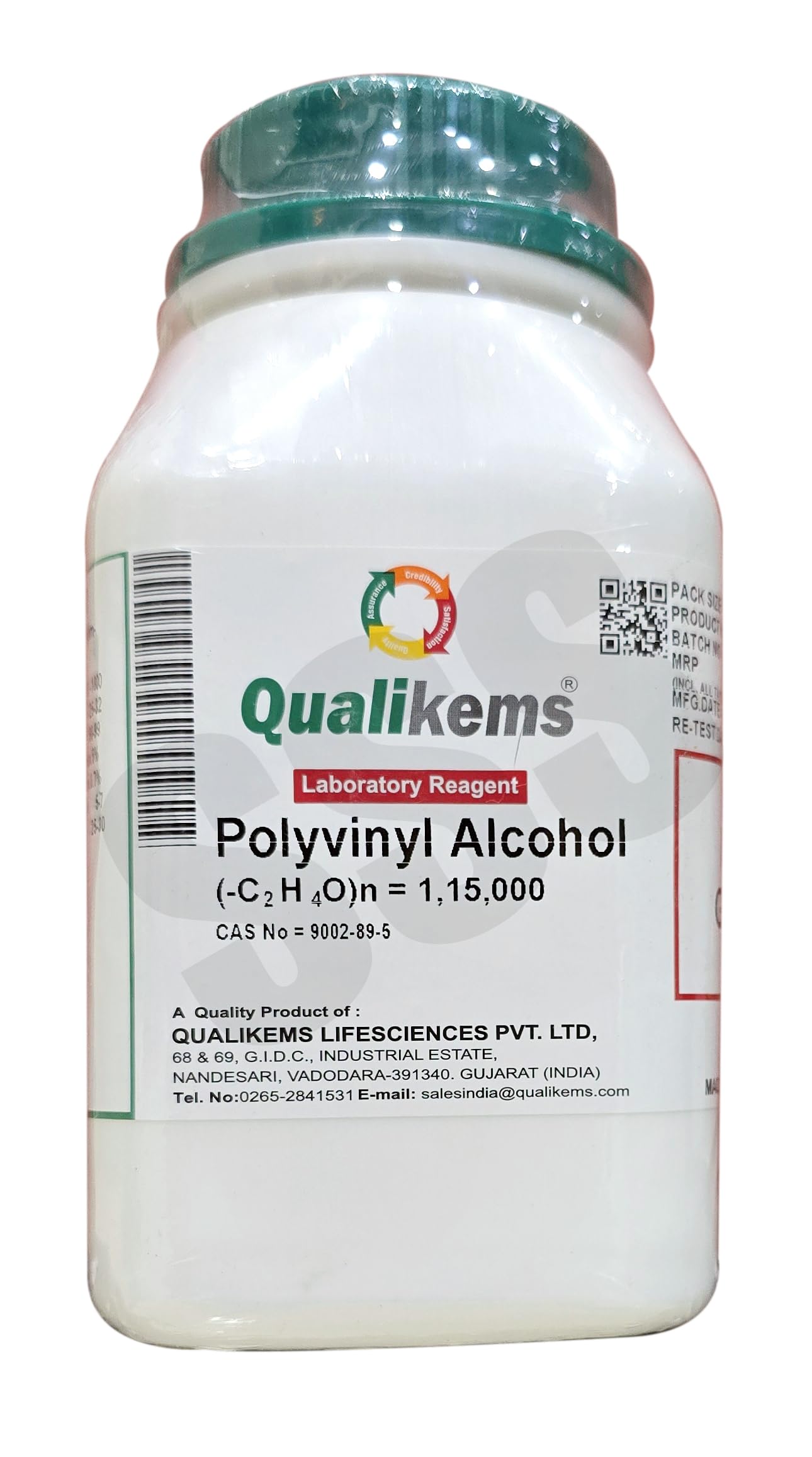 Poly Vinyl Alchol LR 500gms (QUALIKEMS) CAS No = 9002-89-5-image-39