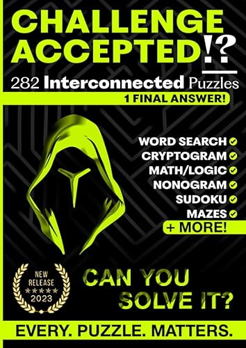 Puzzle Book for Adults - 282 Interconnected Puzzles leading to 1 Final Answer. Activity Book Featuring Word Search Puzzles, Sudoku, Cryptograms, ...