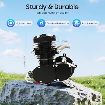 80cc Bicycle Engine Kit 2-Stroke Bicycle Engine, 80cc Bike Motor Kit, Single Cylinder Gasoline Engine, Motorcycle Engine for 26-28 Wheeled Bikes (Mountain Bikes, Cruisers, Road Bikes)