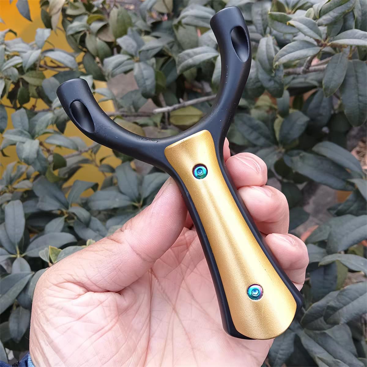 Kit fionda bloccata con sfere in acciaio, fasce di ricambio, bersagli e guanti da fionda nera, impugnatura ergonomica