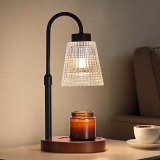 Black Candle Warmer Lamp WithTimer and Dimmer,Fragrance Electric Wax Melt Warmer with 2 Bulbs,Scented Jar Lamp,Mother's Day/Birthday/Christmas Gifts for Mom/Wife,Home Decor,Adjustable Height
