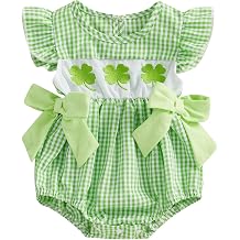 Fourth Of July Baby Girl Outfit Infant Bow Stars Smocked Romper Newborn USA Bodysuit Toddler 4th Of July Clothes