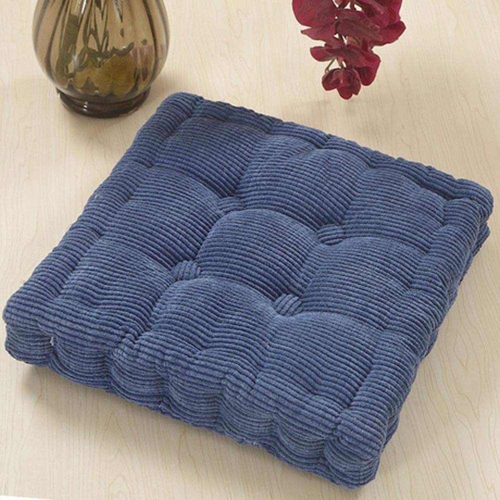 DMCE Tatami Pillow Pearl Cotton Quilted Booster Seat Pad,Comfortable Meditation Padded Thick Floor Cushion,For Indoor Outdoor Blue 60x60cm(24x24inch)