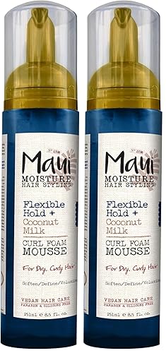 Miniatura 12 de Maui Moisture Mousse de espuma flexible para rizos de leche de coco, para peinado de cabello rizado, sin alcohol de secado, parabenos o silicona