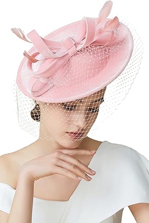 BABEYOND Tea Party Fascinator Kentucky Hat Fascinator Cocktail Pillbox Hat Derby Headband