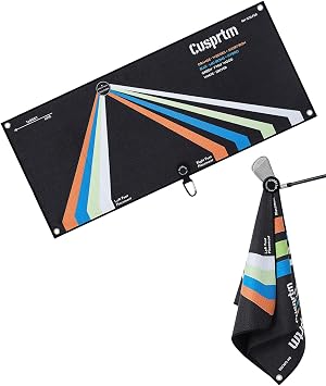 Magnetic Golf Stance Towel & Alignment Training Aid Right Handed Dual-Sided Proper Ball Position & Foot Placement Tool Pro Setup from Driver to Putting Portable Golf Accessories