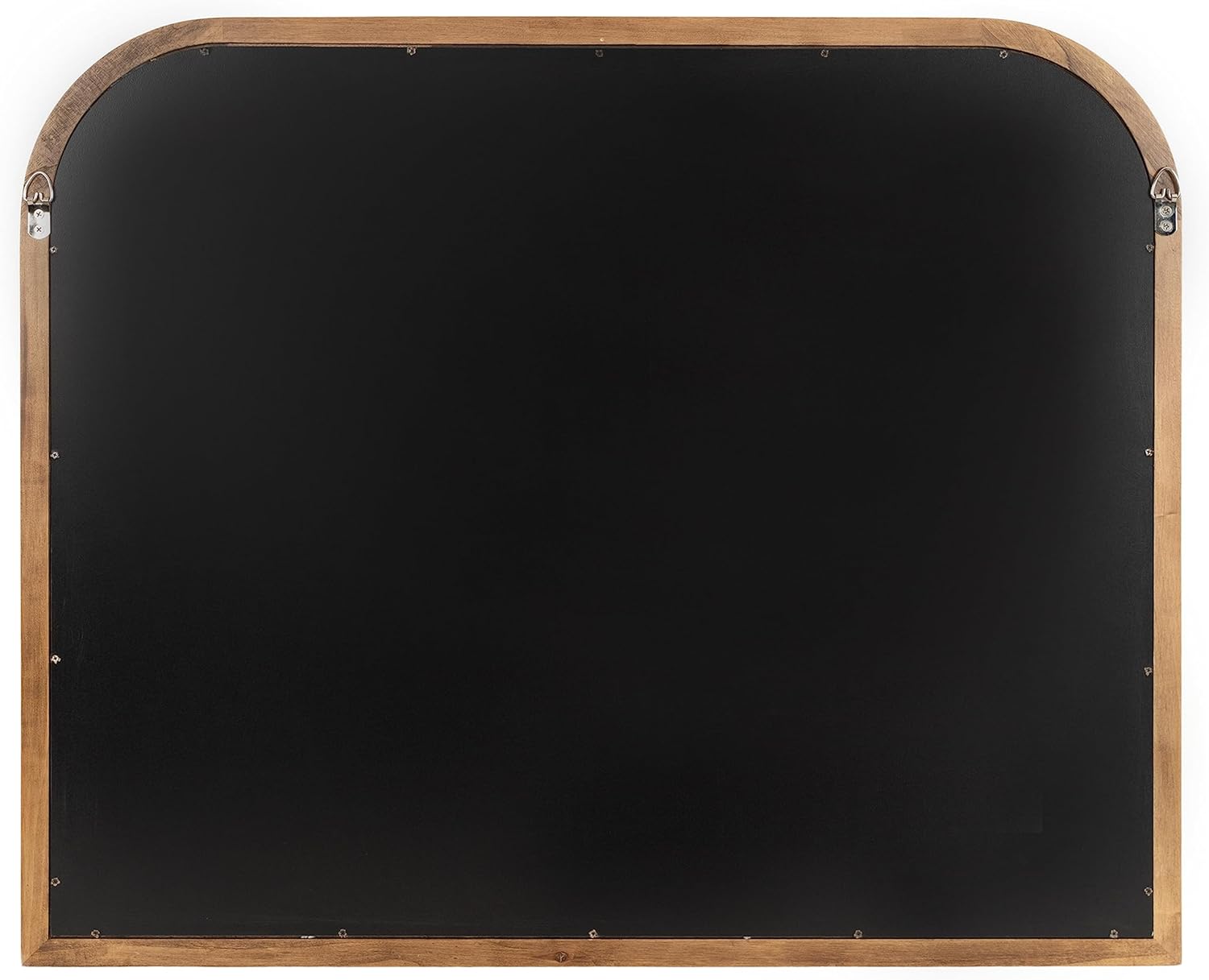 Kate and Laurel Glenby Transitional Wide Arch Wall Mirror, 34 x 28, Rustic Brown, Wooden Farmhouse Arched Bathroom Mirror with Rounded and Stepped Frame Profile