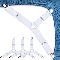 Vista 10 de Correas para sábanas, clips para sábanas fáciles de instalar, clips para sábanas bajeras, dile adiós a las sábanas desordenadas (gris, 8 piezas)