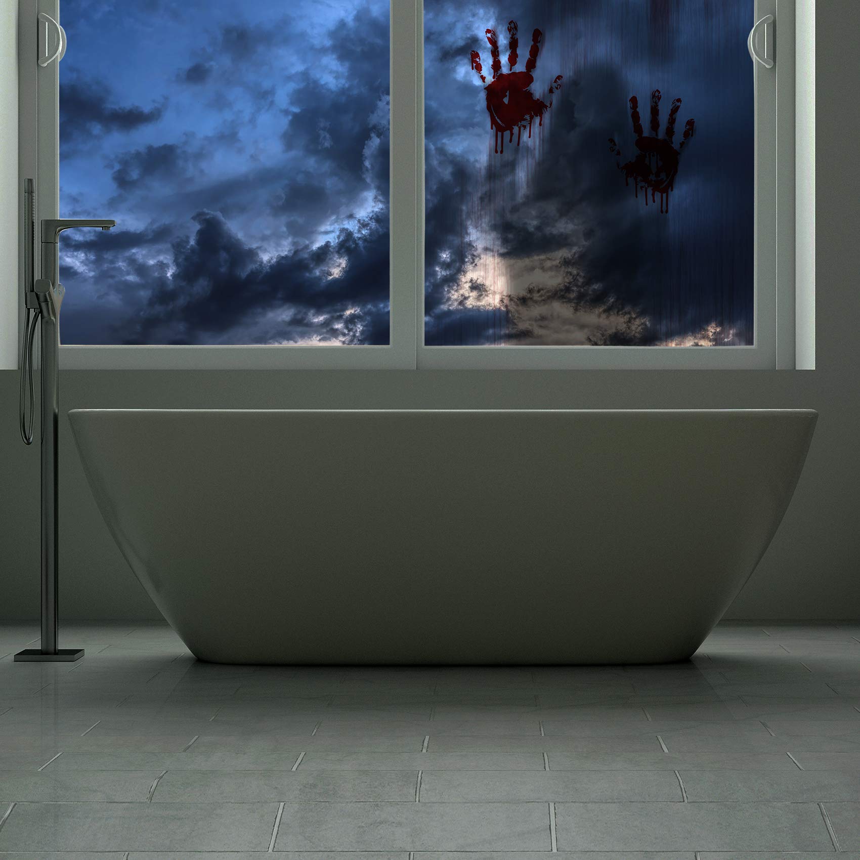 Halloween Sticker Decoration Sticker Bloody Hands Feet Blood Track Horror Scary Film for Car Window Conservatory Party Accessories (K029 Hands) - Image 4