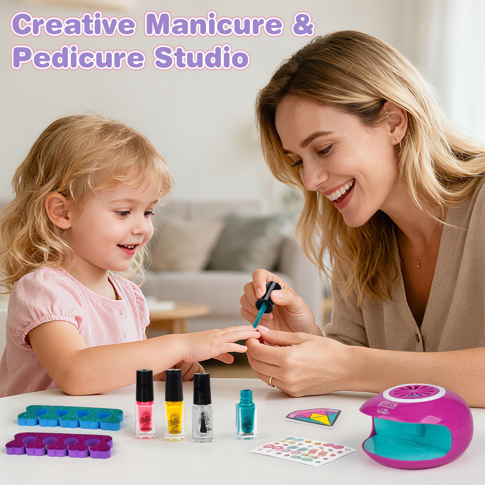 Dreamon Spa Pieds Enfants pour Filles – Spa Pédicure avec Changement de Couleur, Bain de Pieds, Séchoir à Ongles & Masque– Kit Spa Manucure & Pédicure 27 Pièces – Cadeau Relaxant pour Enfants 6-12 Ans