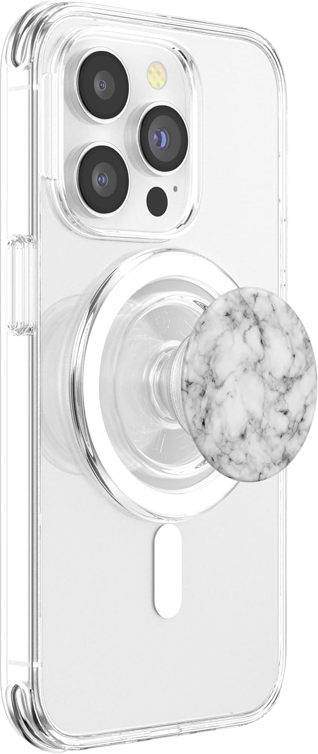 White & Black Geometric Design Phone Stand & Holder PopSockets PopGrip for MagSafe