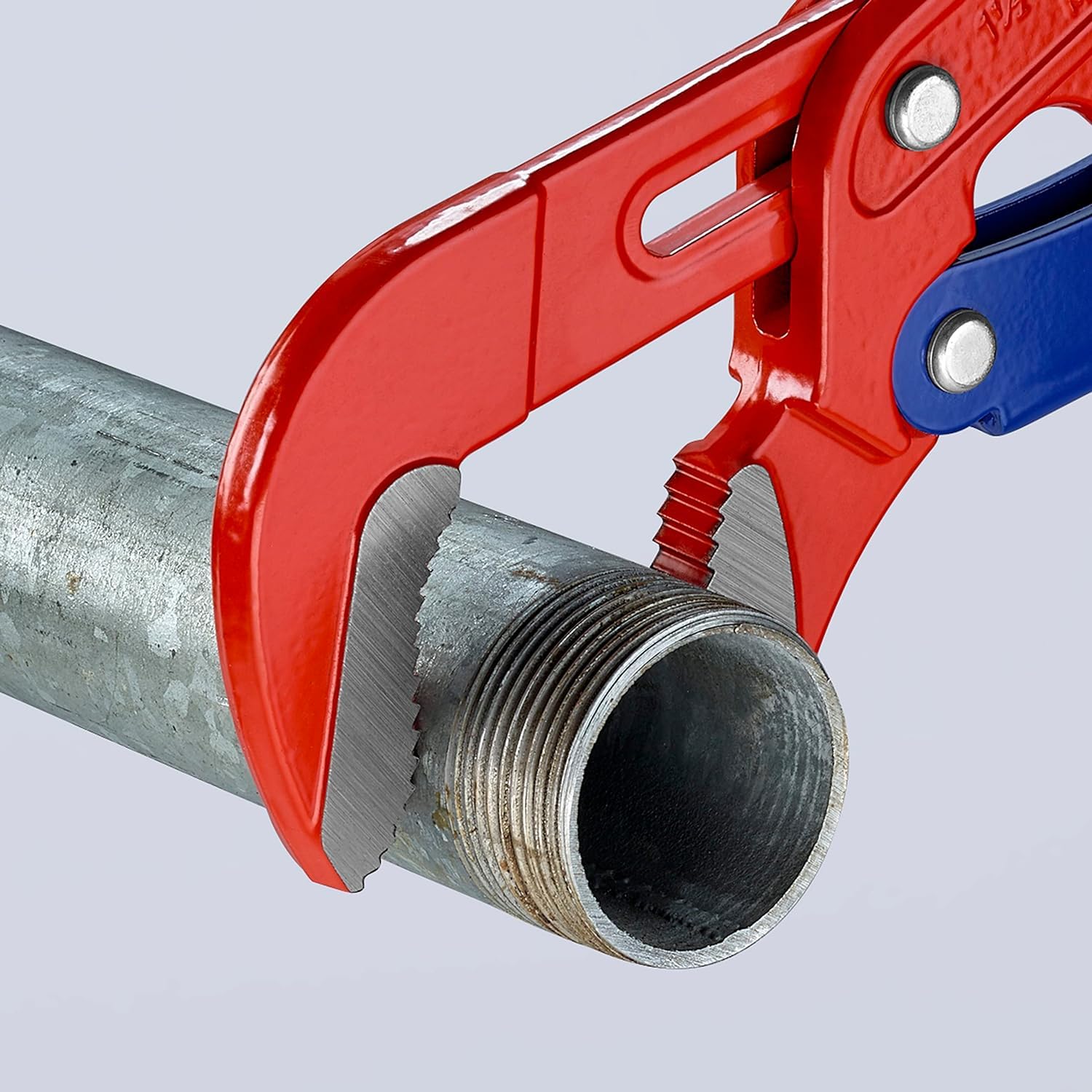 KNIPEX Llave para tubos en forma de S Con ajuste rápido recubierto de pintura pulverizada, rojo 420 mm, 83 60 015