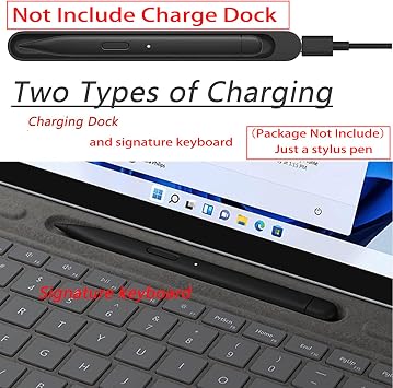 Surface Slim Pen 2 for Microsoft Surface Slim Pen 2,Bluetooth 5.0 Connectivity with 4,096 Pressure Levels for Smooth Writing and Drawing,Charging Dock Not Included,Matte Black