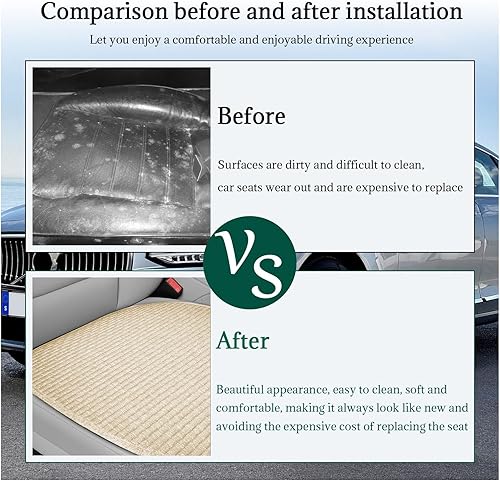Miniatura 5 de Augeny Fundas de asiento, 2 protectores de asiento de automóvil con bolsillo de almacenamiento, transpirable, antideslizante, funda de asiento