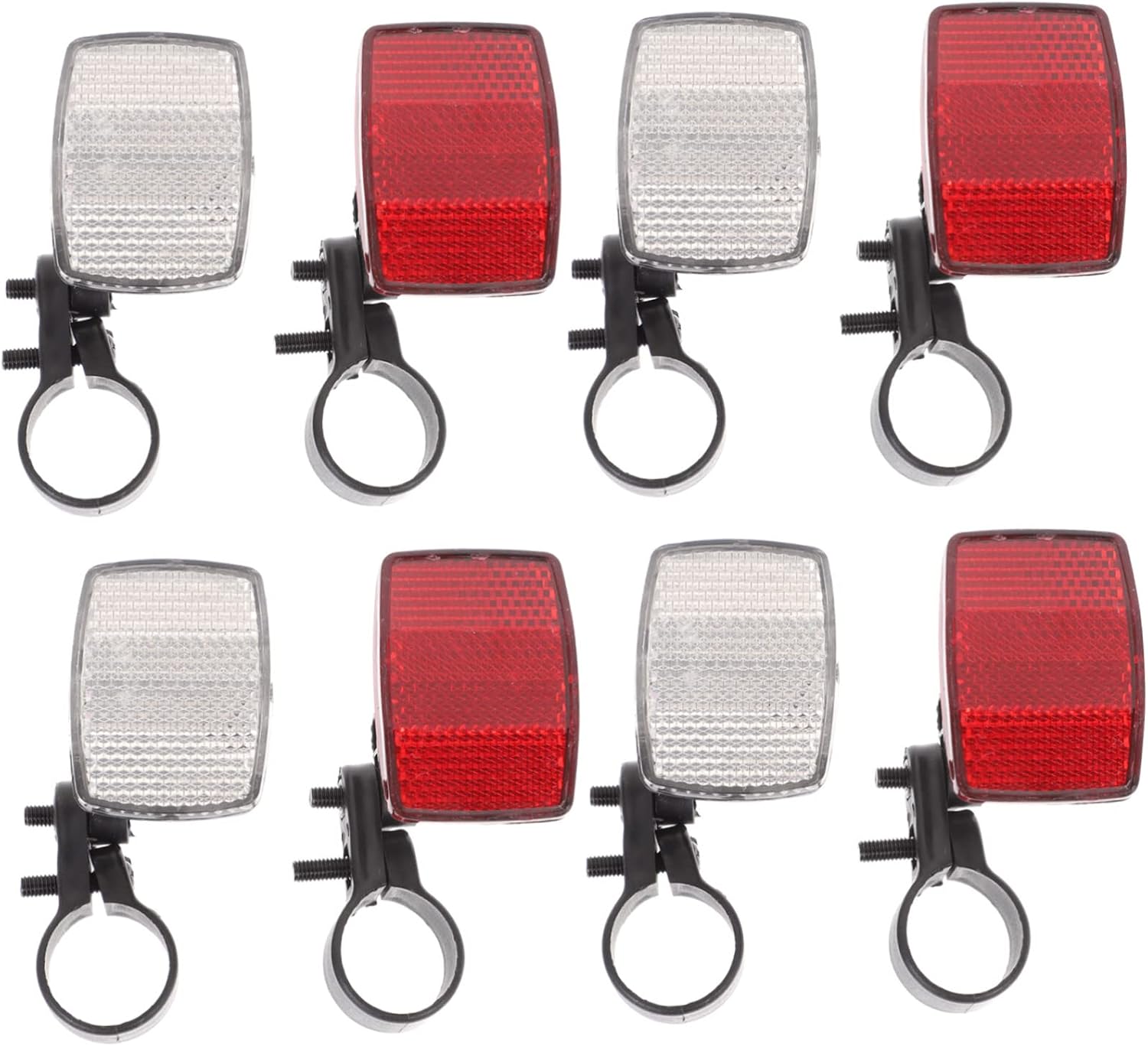 Totority 1set Reflectors Front and Rear Reflective Warning Lights Easy to Install Cycle Accessory for Night Riding Safety