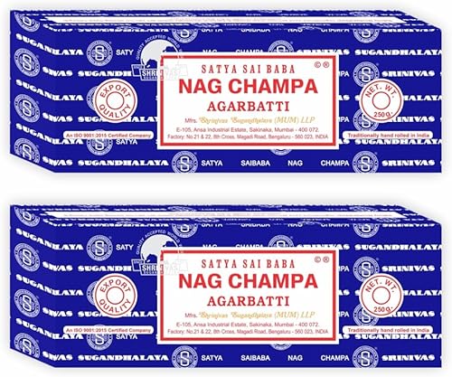 Satya Sai Baba Nag Champa Agarbatti, varillas de incienso enrolladas a mano de 250 gms para purificación, relajación, positividad, yoga, meditación