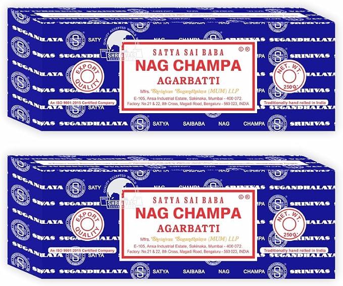 Satya Sai Baba Nag Champa Agarbatti, 250gms Hand Rolled Fine Quality Incense Sticks (Pack of 2)
