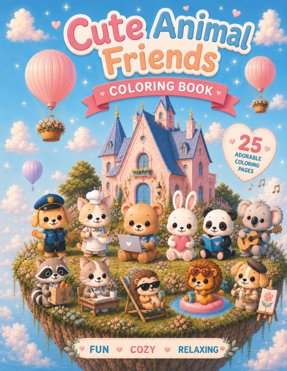 Funny & Relaxing Pages: World full of adorable characters & joyful moments!