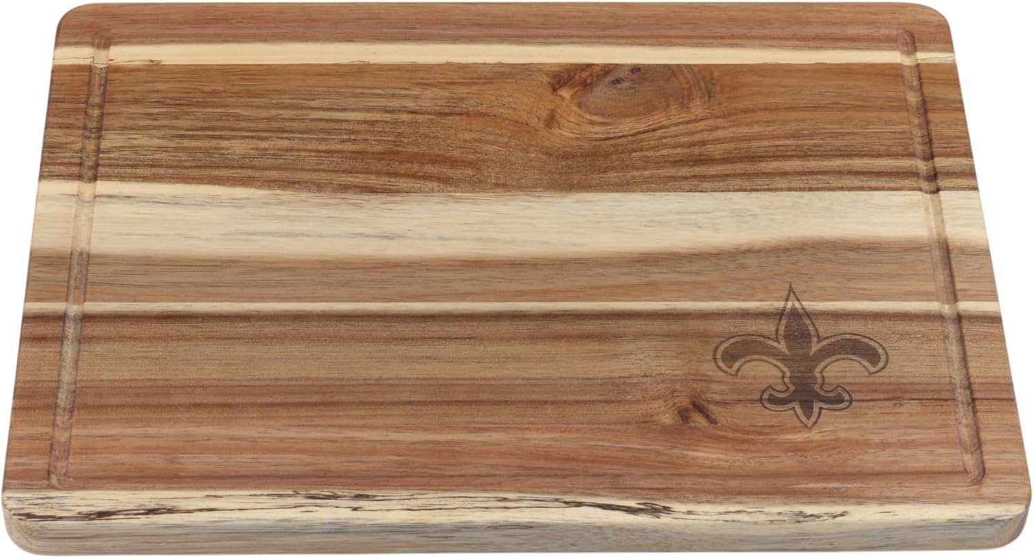 The Memory Company Officially Licensed NFL Acacia Cutting Board – 11.7" x 15.7" Durable Wood Chopping & Serving Board with Team Logo