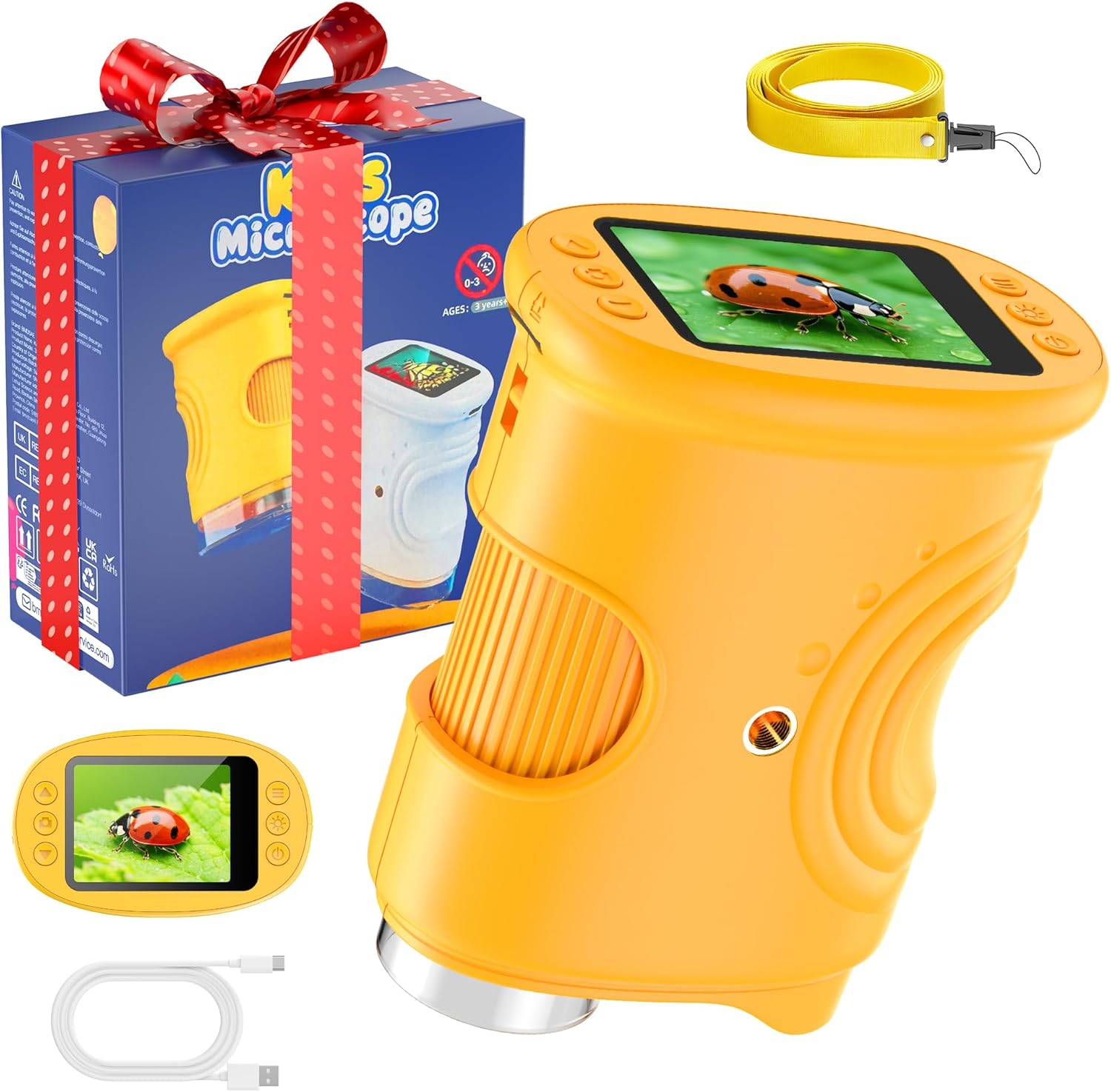 1000X Handheld Digital Microscope for Kids: Pocket Microscope with 2.0" IPS Screen - STEM Toys Birthday Gifts for Girls Boys - Portable Edu Science Kits Toddler Age 3-6 6-12