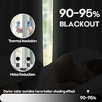 Vista 4 de SHINELAND Cortinas opacas cortas para ventanas de dormitorio, cortinas de baño, 45 pulgadas de largo