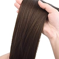 Vista 26 de SEIKEA Extensión de cola de caballo larga recta envolvente con clip, extensiones de cabello sintético suave natural para mujer, 35 pulgadas, marrón