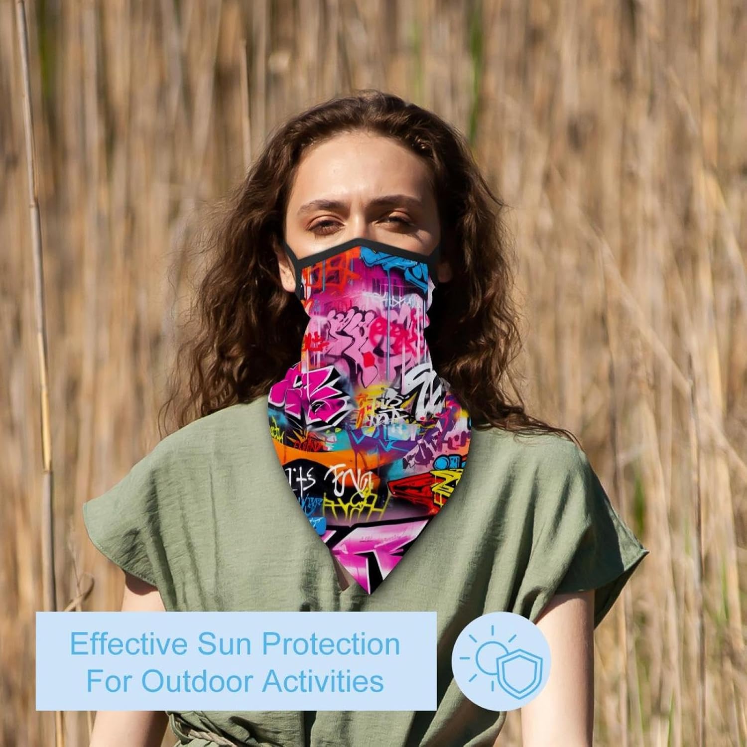 4 Pack Doodle Fishing Neck Gaiter - UV Face Mask Sun Protection for Men & Women