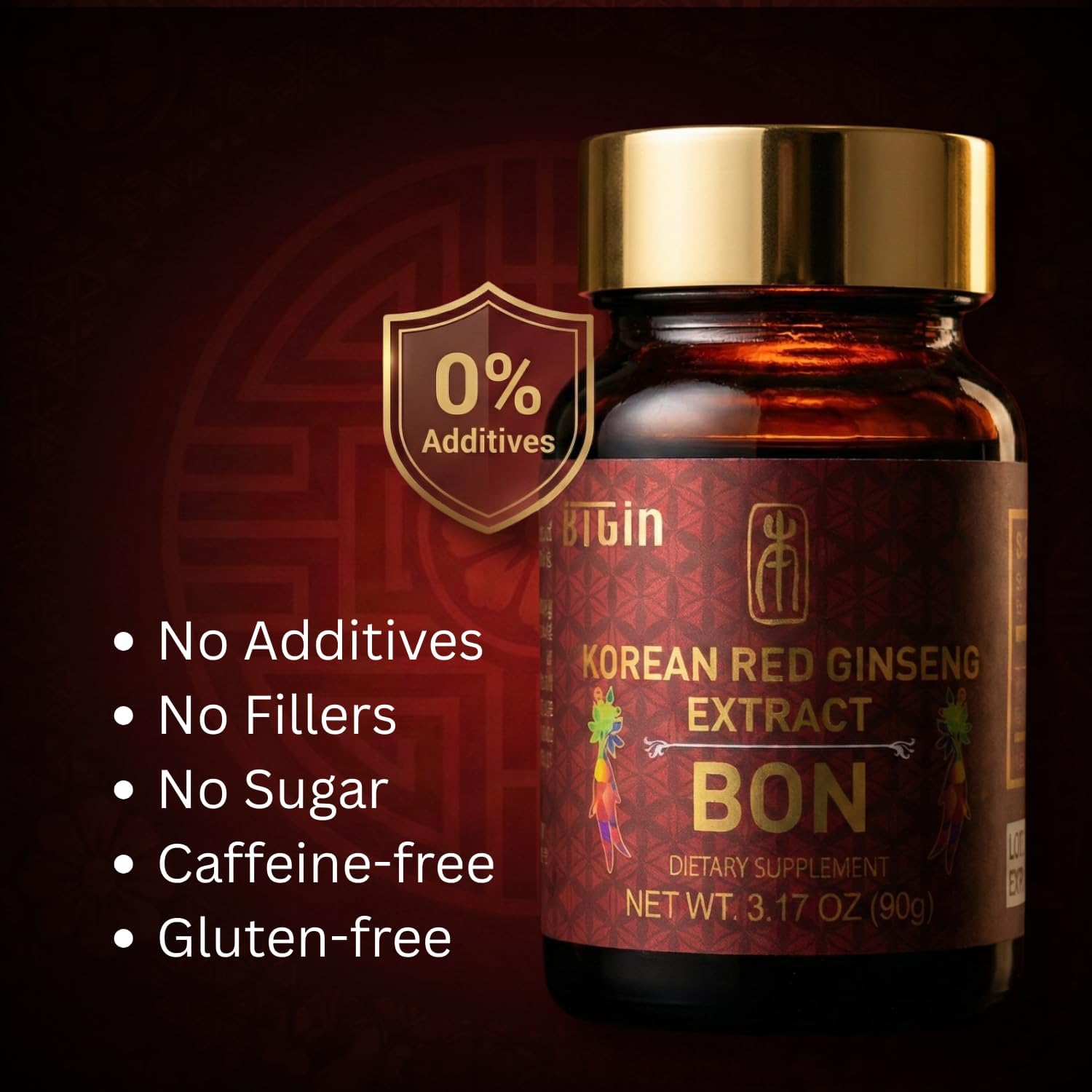 Bon Korean Red Panax Ginseng Extract - 100% Pure Concentrate - No Additives Extra Strength Supplement - Caffeine Free Energy, Focus & Immune Support - 90g - Image 6