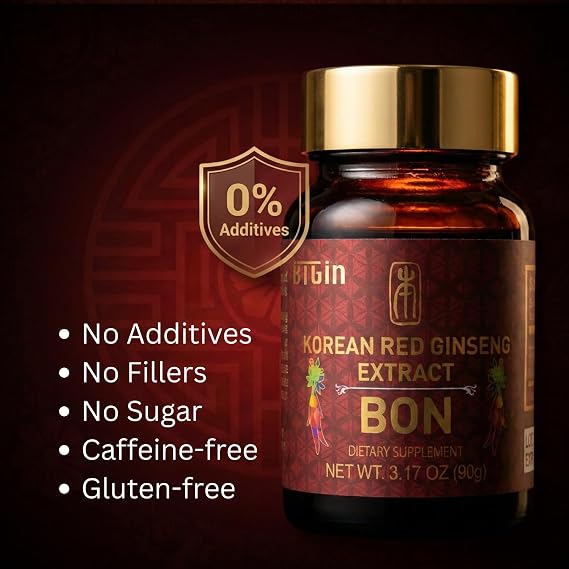 Bon Red Ginseng Extract, Fine Ginseng Concentrated Extract, Made in Korea, 100% Red Ginseng Processed, Enzymatic Processing, Contains Dinsenosides, 3.2 oz 90 g