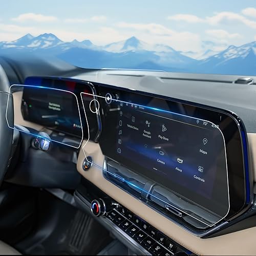 Vista 90 de 1 protector de pantalla de cristal templado brillante de 13.4 pulgadas para Silverado & Sierra 2500HD 3500HD 2022~2026 (sin botones en la pantalla)