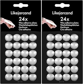 48 Pieces White Adhesive Small Candles, Accessories Candle Wax Dots- Adhesive,Wax Sticky Dots,Candl Accessories (48)