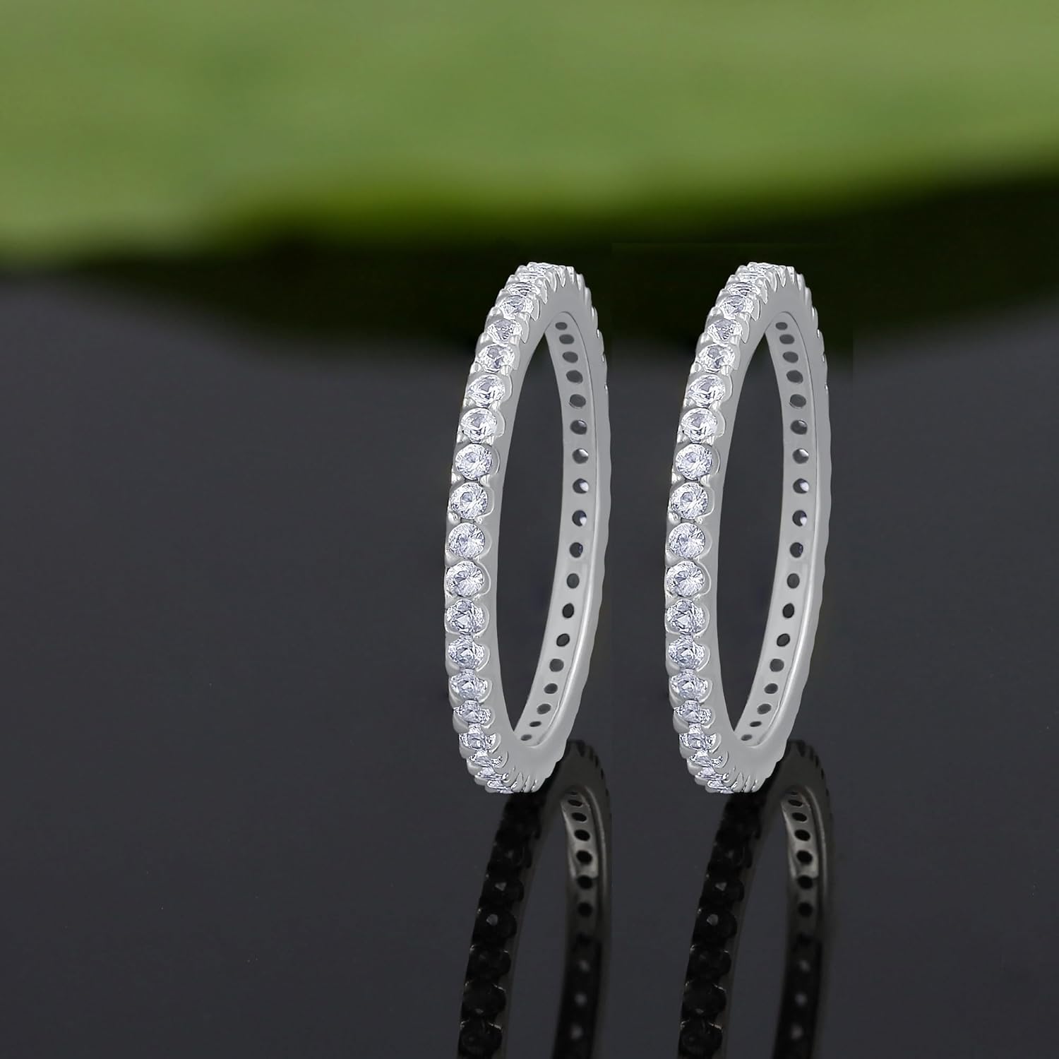 Stackable Eternity Ring for Women |Gold Plated – Ruby, Blue Sapphire, Simulated Diamond, Pink Sapphire, Emerald| Wedding Band |hypoallergenic Rings| Labradorite Ring | Birthstone Gift Jewelry for Her - Image 3