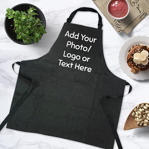 Miniatura 4 de Magizak Delantal personalizado para hombres y mujeres, delantales personalizados con texto, logotipo, foto, cocinero, cocinero, barbacoa, parrilla,