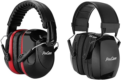 ProCase Paquete de orejeras de seguridad con reducción de ruido NRR 28dB con protección auditiva orejeras NRR 35dB