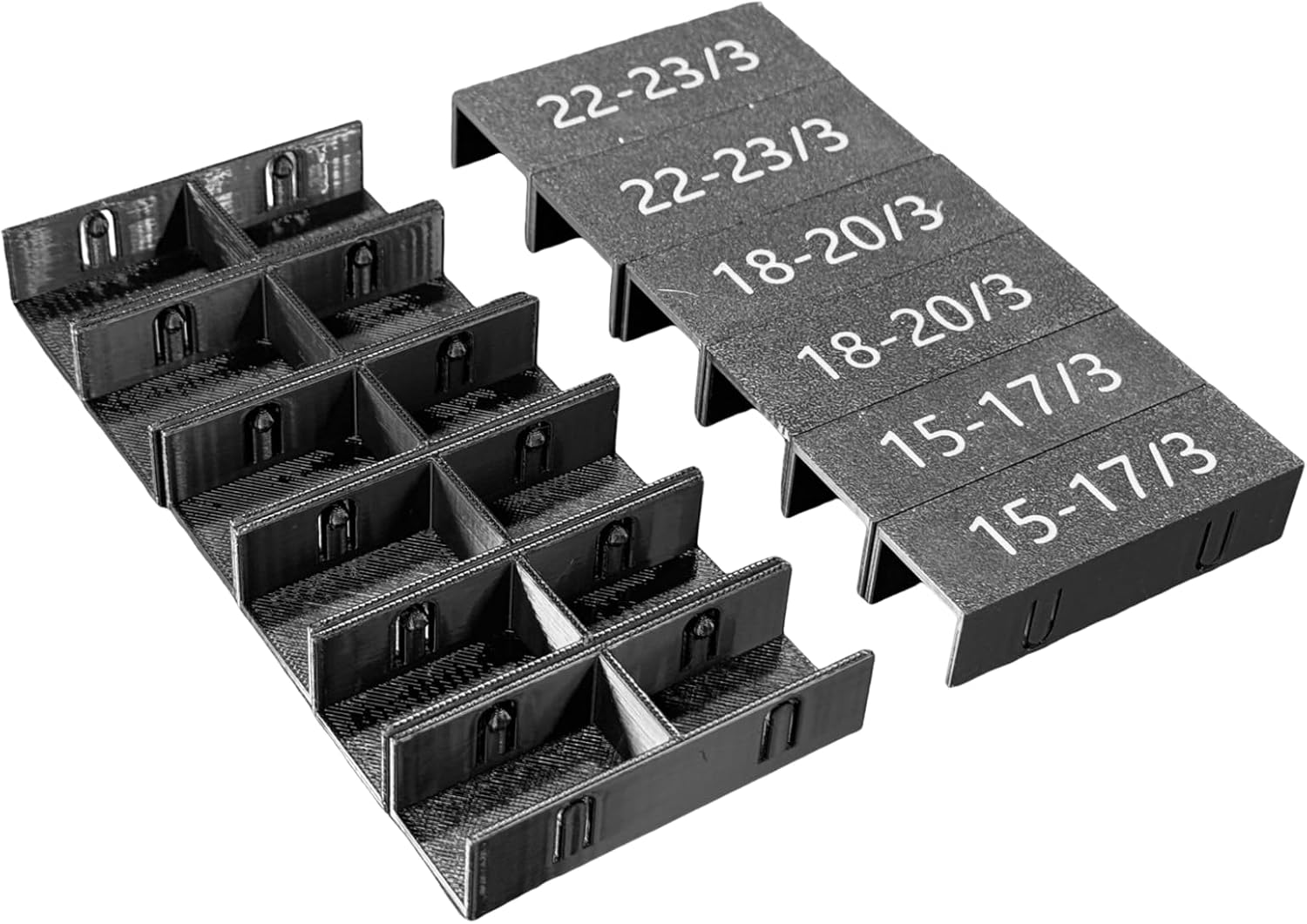 Drawer Front Spacers 12PC - Plastic Cabinet Panel Alignment Tool, Hands-Free Installation Jig for Consistent Spacing, Fits 15-17mm 18-20mm 22-23mm Boards for Woodworking & DIY (Black)