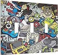 Vista 9 de Placa de pared de tortugas marinas, hierba oceánica, medusas, peces y algas marinas, placa de pared de doble palanca, cubierta de interruptor de luz