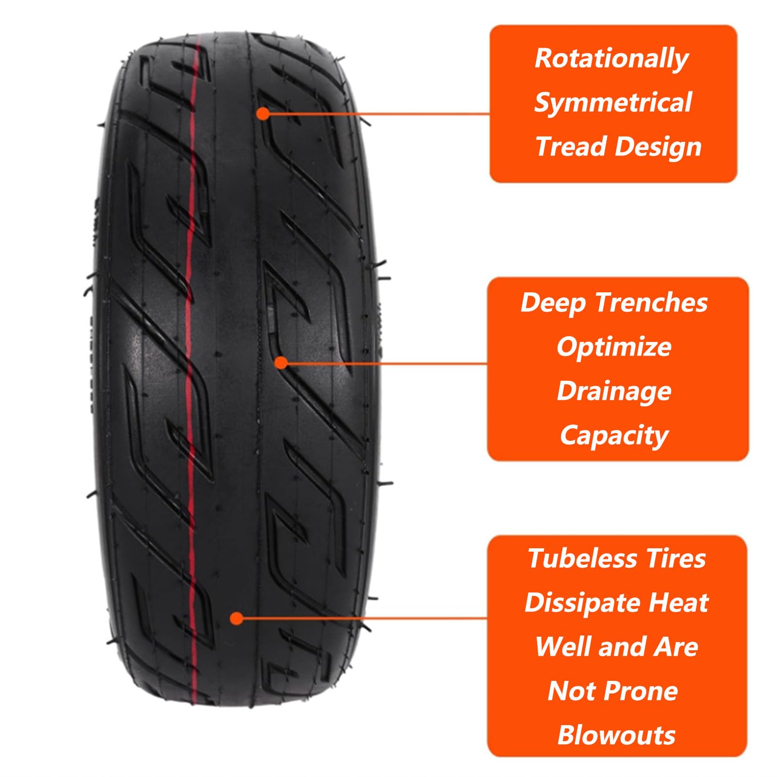 10 * 2.70 Neumático Repuesto para Scooter Neumático de Vacío Engrosado Neumático Sin Cámara para Scooter Eléctrico Reemplazo de Neumático 10 Pulgadas,2pcs