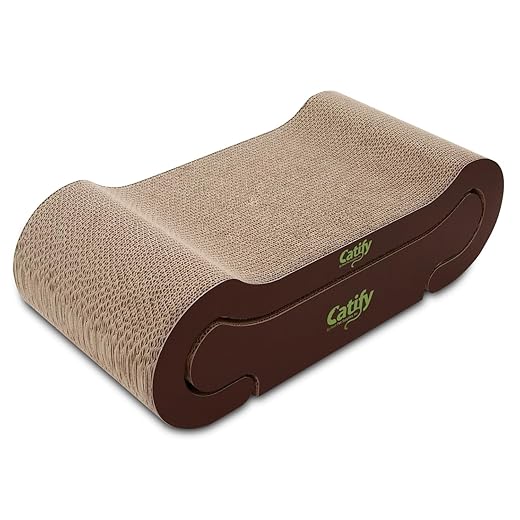 Best Pet Supplies Corrugated Cardboard Cat Scratcher Refill Pads, Lounger, and Fun Interactive Scratching Boards, Claw Safe, Durable, Natural Recycled Materials, Supports Active Play - Lounger I