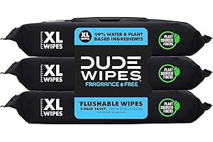 DUDE Wipes| Unscented Extra-Large Flushable Wipes for Adults