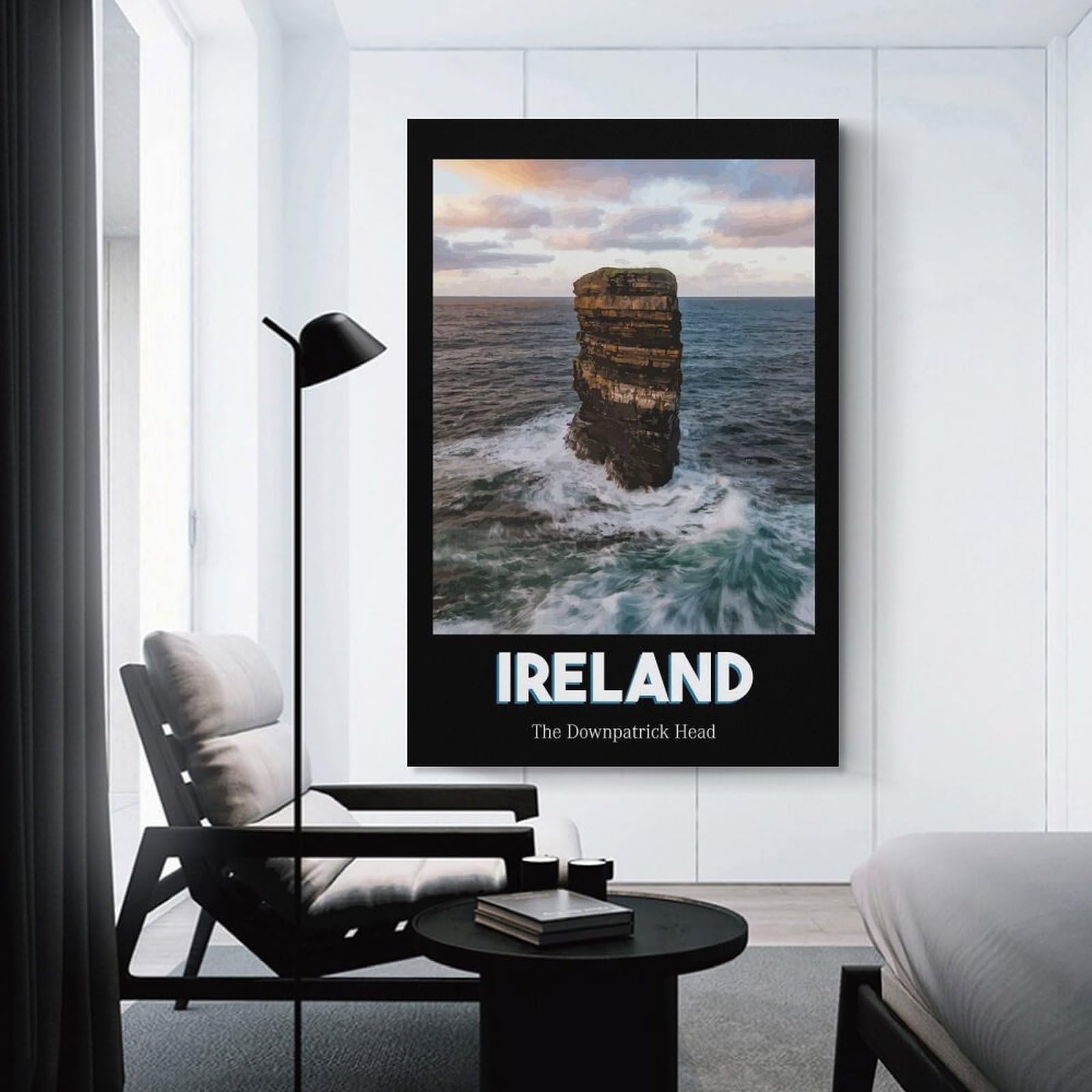 Junmoney Downpatrick Head Canvas Wall Decor, 12x18inch(30x45cm), for New Homes, Bedrooms Or Workspaces, Gift Idea for Housewarming And Birthdays