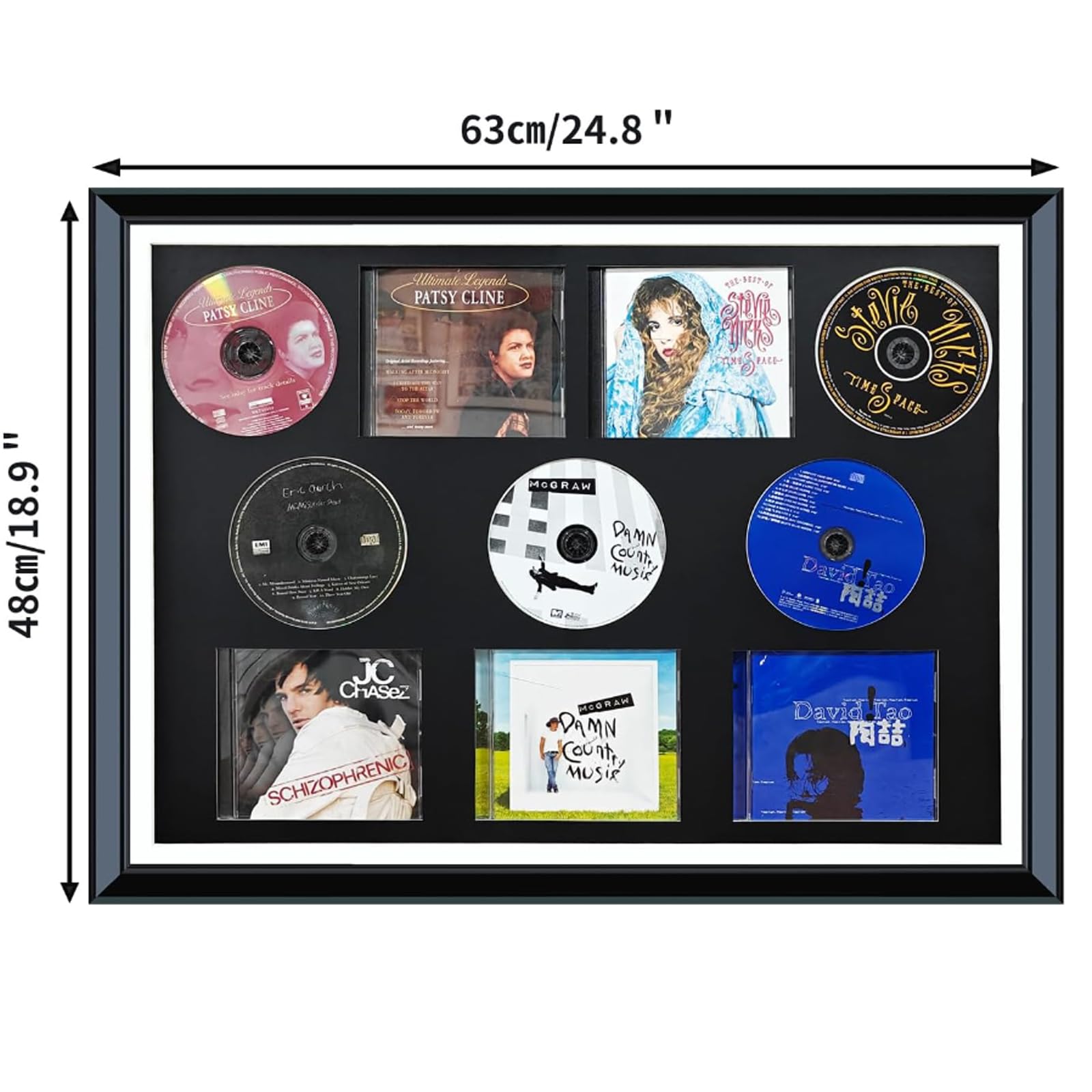Estuche de almacenamiento de CD/DVD, organizador de caja de DVD, exhibición de colección de discos, marco de exhibición de caja de CD/DVD de madera, marco de exhibición de álbum Signe, regalo de