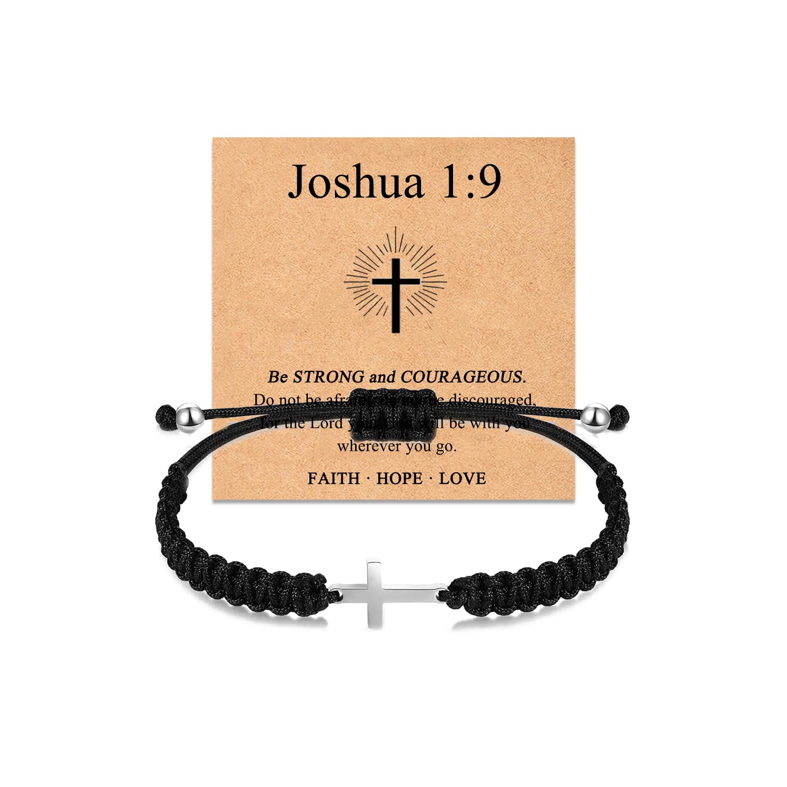 Braided Rope Cross Bracelets First Communion Baptism Christian Birthday Valentines Christmas Easter Gifts