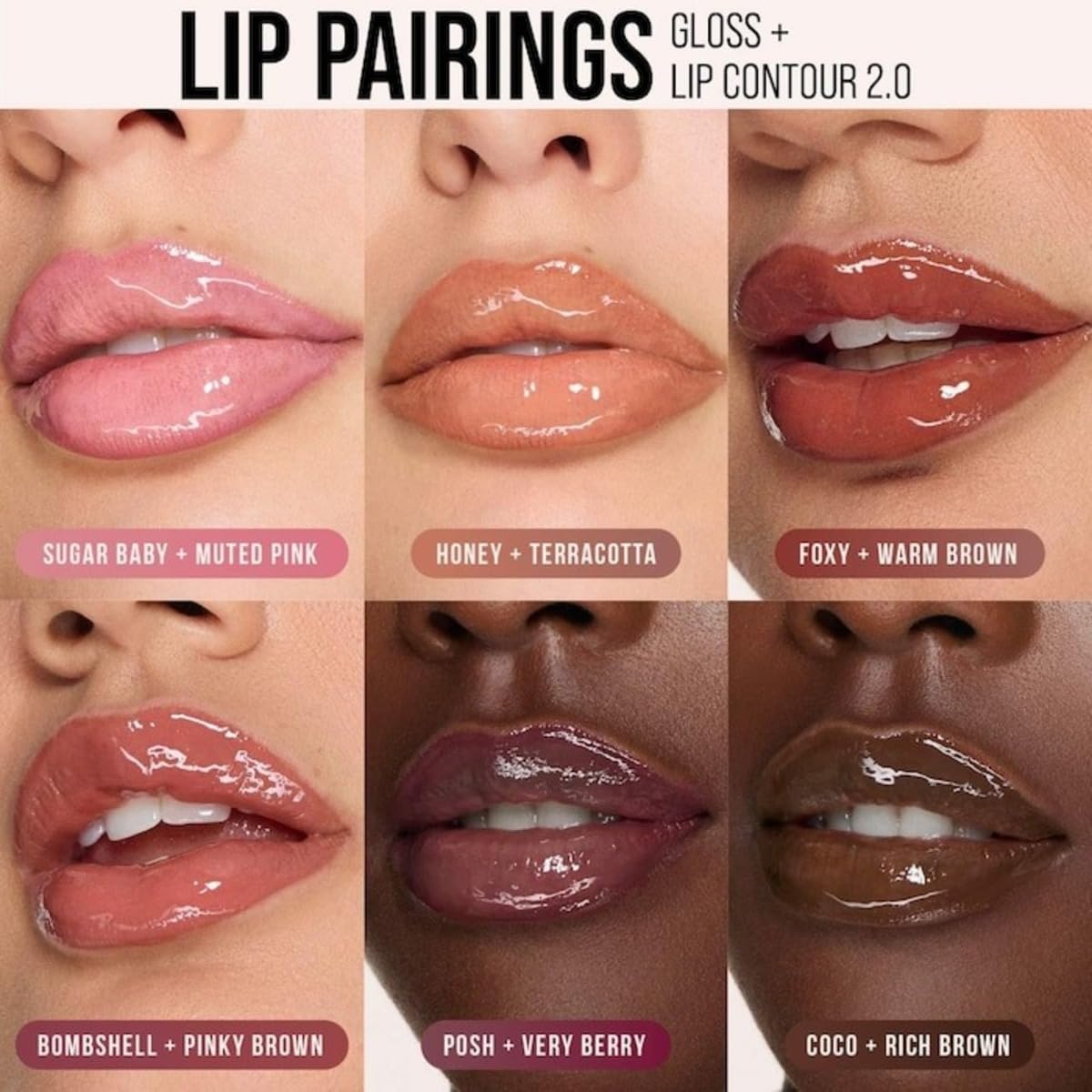 Huda Beauty Faux Filler Shiny Non-Sticky Lip Gloss - Coco -(deep brown) .13 oz / 3.9 mL